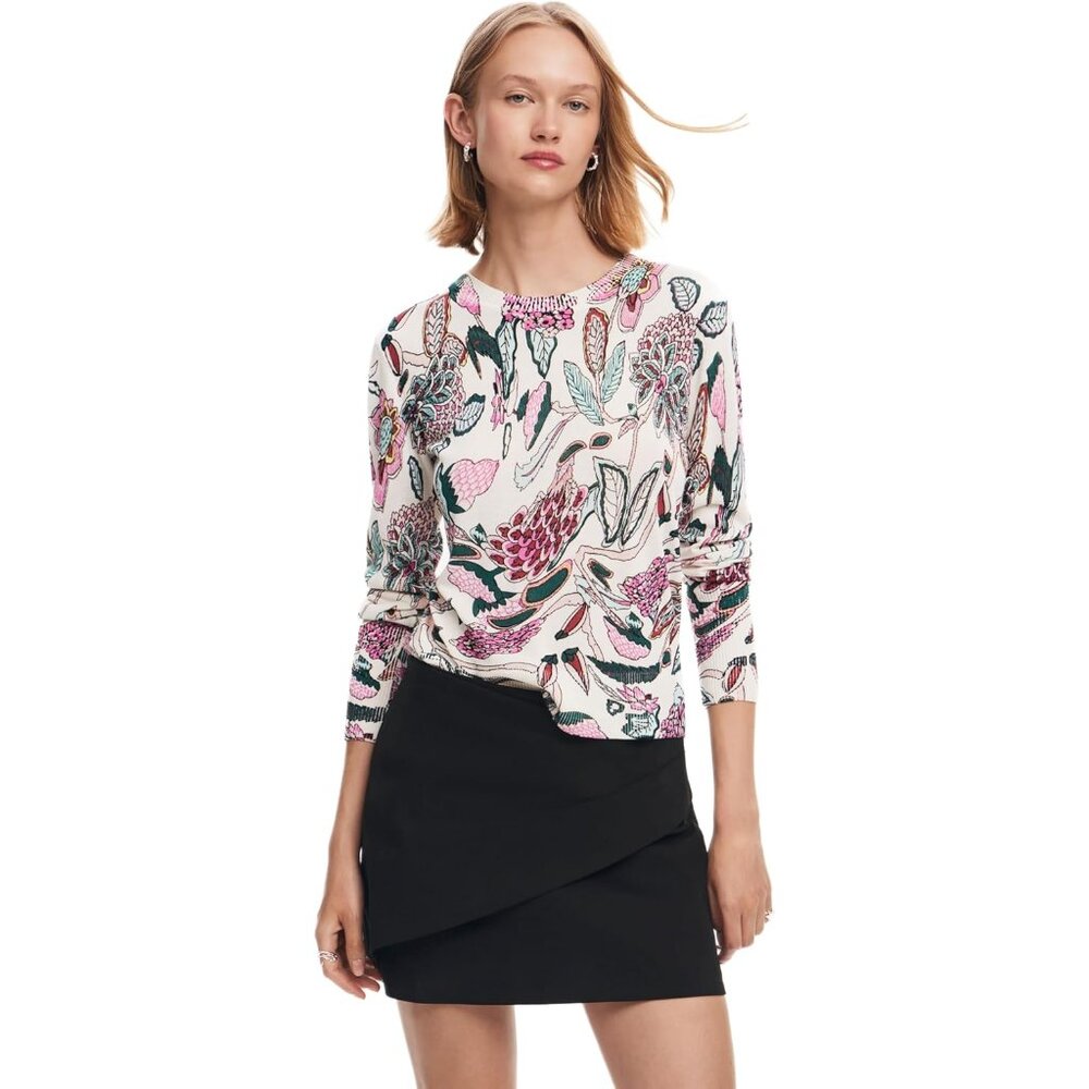 Women's Geometric Patchwork Pullover Recycled Vis… - image 1